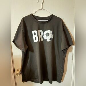 Men’s XXL Black T-Shirt Bro with Soccer Graphic